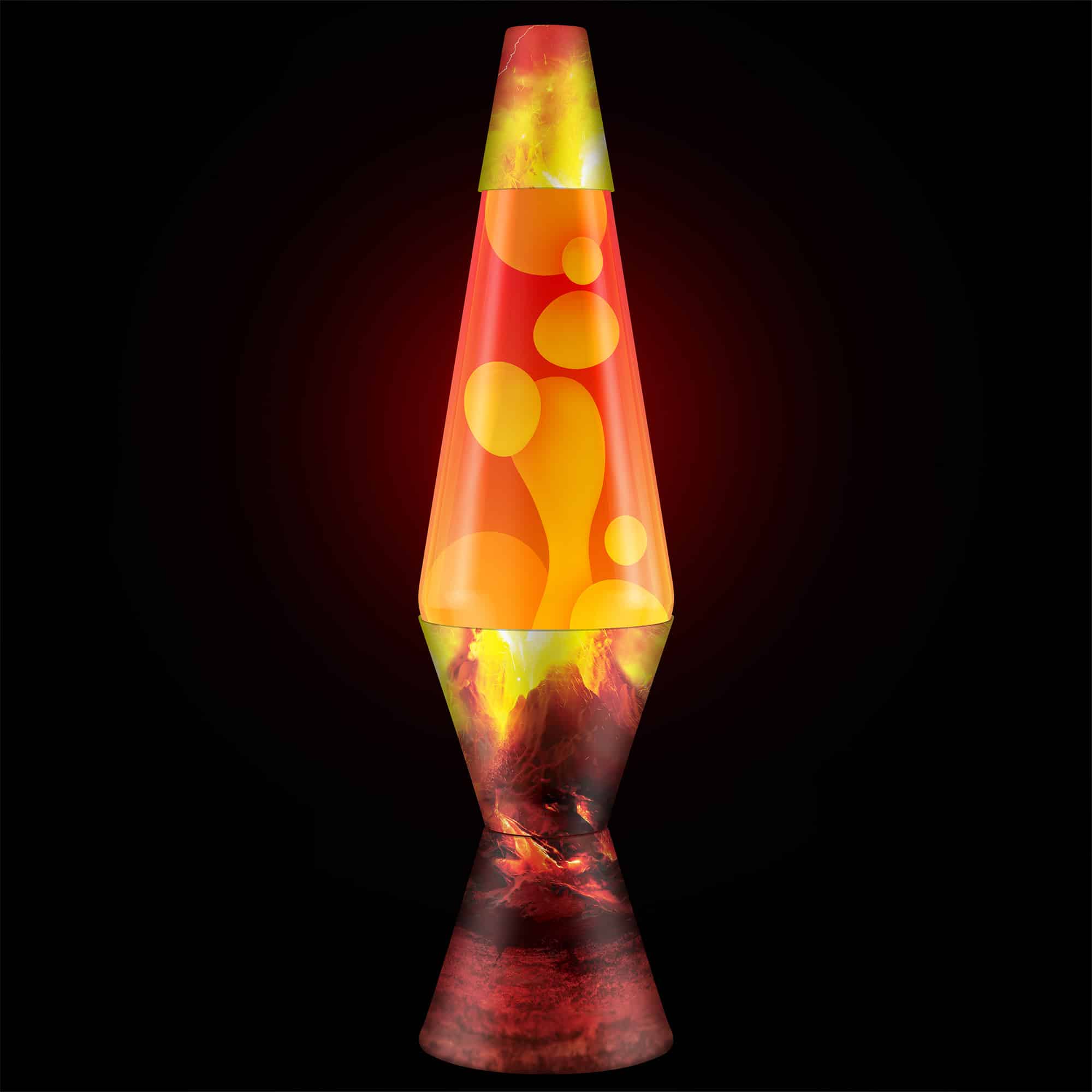 Lava Lamp Erupting Crater on Black
