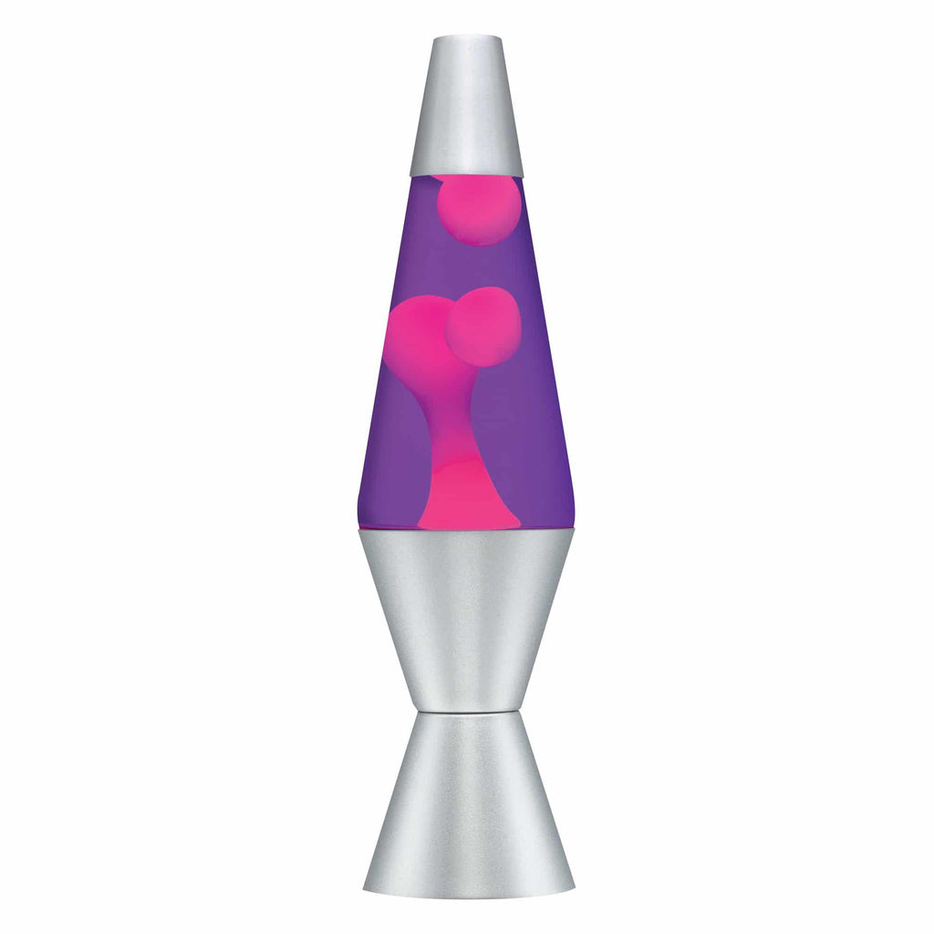 14.5” LAVA® Lamp – pink wax, purple liquid, silver base and cap